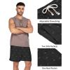 COOFANDY Men’s Linen Shorts Casual Elastic Waist Drawstring Summer Beach Shorts(Black Fish Bone)