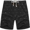 COOFANDY Men’s Linen Shorts Casual Elastic Waist Drawstring Summer Beach Shorts(Black Fish Bone)