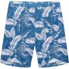 COOFANDY Men’s Linen Shorts Casual Elastic Waist Drawstring Summer Beach Shorts(Blue Palm Leaf)