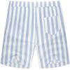 COOFANDY Men’s Linen Shorts Casual Elastic Waist Drawstring Summer Beach Shorts(Blue Stripe)
