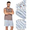 COOFANDY Men’s Linen Shorts Casual Elastic Waist Drawstring Summer Beach Shorts(Blue Stripe)