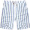 COOFANDY Men’s Linen Shorts Casual Elastic Waist Drawstring Summer Beach Shorts(Blue Stripe)