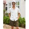 COOFANDY Men’s Linen Shorts Casual Elastic Waist Drawstring Summer Beach Shorts(Brown)