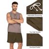 COOFANDY Men’s Linen Shorts Casual Elastic Waist Drawstring Summer Beach Shorts(Brown)