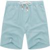 COOFANDY Men’s Linen Shorts Casual Elastic Waist Drawstring Summer Beach Shorts(Celadon Green)