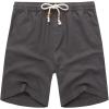COOFANDY Men’s Linen Shorts Casual Elastic Waist Drawstring Summer Beach Shorts(Dark Grey)