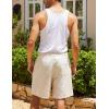COOFANDY Men’s Linen Shorts Casual Elastic Waist Drawstring Summer Beach Shorts(Dark Grey/ Khaki)
