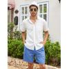 COOFANDY Men’s Linen Shorts Casual Elastic Waist Drawstring Summer Beach Shorts(Denim Blue)