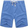 COOFANDY Men’s Linen Shorts Casual Elastic Waist Drawstring Summer Beach Shorts(Denim Blue)