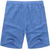 COOFANDY Men’s Linen Shorts Casual Elastic Waist Drawstring Summer Beach Shorts(Denim Blue)