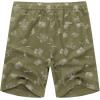 COOFANDY Men’s Linen Shorts Casual Elastic Waist Drawstring Summer Beach Shorts(Green Palm)