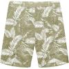 COOFANDY Men’s Linen Shorts Casual Elastic Waist Drawstring Summer Beach Shorts(Green Palm Leaf)