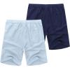 COOFANDY Men’s Linen Shorts Casual Elastic Waist Drawstring Summer Beach Shorts(Light Blue/ Navy Blue)