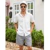 COOFANDY Men’s Linen Shorts Casual Elastic Waist Drawstring Summer Beach Shorts(Light Grey)