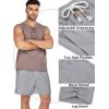 COOFANDY Men’s Linen Shorts Casual Elastic Waist Drawstring Summer Beach Shorts(Light Grey)