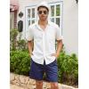 COOFANDY Men’s Linen Shorts Casual Elastic Waist Drawstring Summer Beach Shorts(Navy Blue)