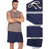 COOFANDY Men’s Linen Shorts Casual Elastic Waist Drawstring Summer Beach Shorts(Navy Blue)