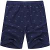 COOFANDY Men’s Linen Shorts Casual Elastic Waist Drawstring Summer Beach Shorts(Navy Blue Fish Bone)