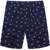 COOFANDY Men’s Linen Shorts Casual Elastic Waist Drawstring Summer Beach Shorts(Navy Pineapple)