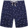 COOFANDY Men’s Linen Shorts Casual Elastic Waist Drawstring Summer Beach Shorts(Navy Pineapple)