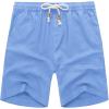 COOFANDY Men’s Linen Shorts Casual Elastic Waist Drawstring Summer Beach Shorts(Sky Blue)