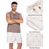COOFANDY Men’s Linen Shorts Casual Elastic Waist Drawstring Summer Beach Shorts(White Fish Bone)