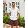 COOFANDY Men’s Linen Shorts Casual Elastic Waist Drawstring Summer Beach Shorts(Wine Red)