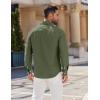 COOFANDY Mens Long Sleeve Button Down Shirt Casual Untucked Shirts for Men Oxford Dress Shirts(Army Green)
