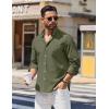 COOFANDY Mens Long Sleeve Button Down Shirt Casual Untucked Shirts for Men Oxford Dress Shirts(Army Green)