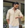 COOFANDY Mens Long Sleeve Button Down Shirt Casual Untucked Shirts for Men Oxford Dress Shirts(Beige)