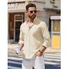 COOFANDY Mens Long Sleeve Button Down Shirt Casual Untucked Shirts for Men Oxford Dress Shirts(Beige)