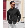 COOFANDY Mens Long Sleeve Button Down Shirt Casual Untucked Shirts for Men Oxford Dress Shirts(Black)