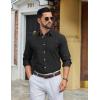COOFANDY Mens Long Sleeve Button Down Shirt Casual Untucked Shirts for Men Oxford Dress Shirts(Black)