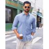 COOFANDY Mens Long Sleeve Button Down Shirt Casual Untucked Shirts for Men Oxford Dress Shirts(Blue)