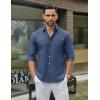 COOFANDY Mens Long Sleeve Button Down Shirt Casual Untucked Shirts for Men Oxford Dress Shirts(Denim Blue)