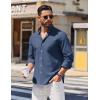 COOFANDY Mens Long Sleeve Button Down Shirt Casual Untucked Shirts for Men Oxford Dress Shirts(Denim Blue)