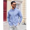 COOFANDY Mens Long Sleeve Button Down Shirt Casual Untucked Shirts for Men Oxford Dress Shirts(Light Blue)