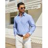 COOFANDY Mens Long Sleeve Button Down Shirt Casual Untucked Shirts for Men Oxford Dress Shirts(Light Blue)