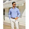 COOFANDY Mens Long Sleeve Button Down Shirt Casual Untucked Shirts for Men Oxford Dress Shirts(Light Blue)