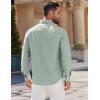 COOFANDY Mens Long Sleeve Button Down Shirt Casual Untucked Shirts for Men Oxford Dress Shirts(Light Green)