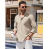 COOFANDY Mens Long Sleeve Button Down Shirt Casual Untucked Shirts for Men Oxford Dress Shirts(Light Khaki)