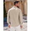 COOFANDY Mens Long Sleeve Button Down Shirt Casual Untucked Shirts for Men Oxford Dress Shirts(Light Khaki)