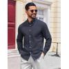 COOFANDY Mens Long Sleeve Button Down Shirt Casual Untucked Shirts for Men Oxford Dress Shirts(Navy Blue)