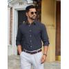 COOFANDY Mens Long Sleeve Button Down Shirt Casual Untucked Shirts for Men Oxford Dress Shirts(Navy Blue)
