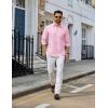 COOFANDY Mens Long Sleeve Button Down Shirt Casual Untucked Shirts for Men Oxford Dress Shirts(Pink)