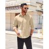 COOFANDY Men’s Long Sleeve Casual Button Down Shirts Untucked Shirts for Men Regular Fit Dress Shirt(Beige)