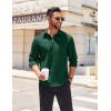 COOFANDY Men’s Long Sleeve Casual Button Down Shirts Untucked Shirts for Men Regular Fit Dress Shirt(Evergreen)