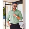 COOFANDY Men’s Long Sleeve Casual Button Down Shirts Untucked Shirts for Men Regular Fit Dress Shirt(Light Green)