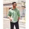 COOFANDY Men’s Long Sleeve Casual Button Down Shirts Untucked Shirts for Men Regular Fit Dress Shirt(Light Green)