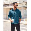 COOFANDY Men’s Long Sleeve Casual Button Down Shirts Untucked Shirts for Men Regular Fit Dress Shirt(Midnight Blue)